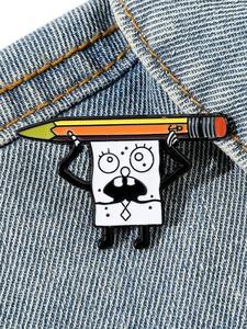 Broche de Bob Esponja de Dibujos Animados, Insignia de Metal Esmaltado Creativa, Estilo Divertido y Lindo, Regalo Perfecto para Amigos, Accesorio de Moda para Ropa, Mochila y Sombrero