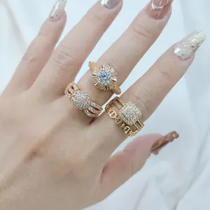 CINCIN WANITA PERMATA TANAM MODEL KOTAK SISIK ELEGAN PERHIASAN WANITA TAHAN LAMA-GUDANGPERHIASAN888 Rings