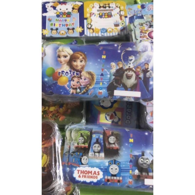 kartu undangan ulang tahun isi 10 pcs kartu ulang tahun karakter anak 2