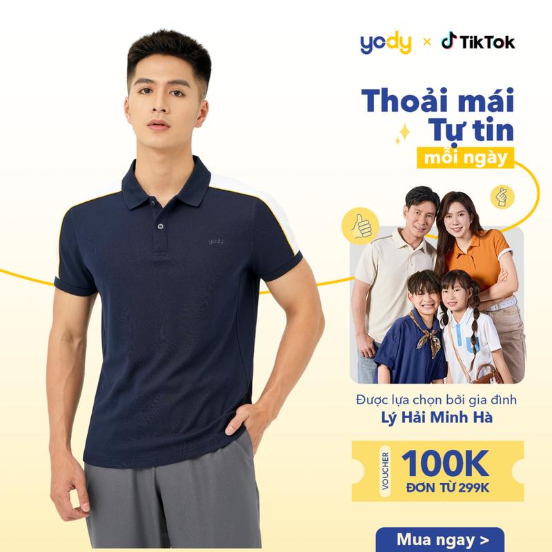 YODY Áo Polo Nam S.Cafe Dệt Tổ Ong Phối 3 Màu APM5413