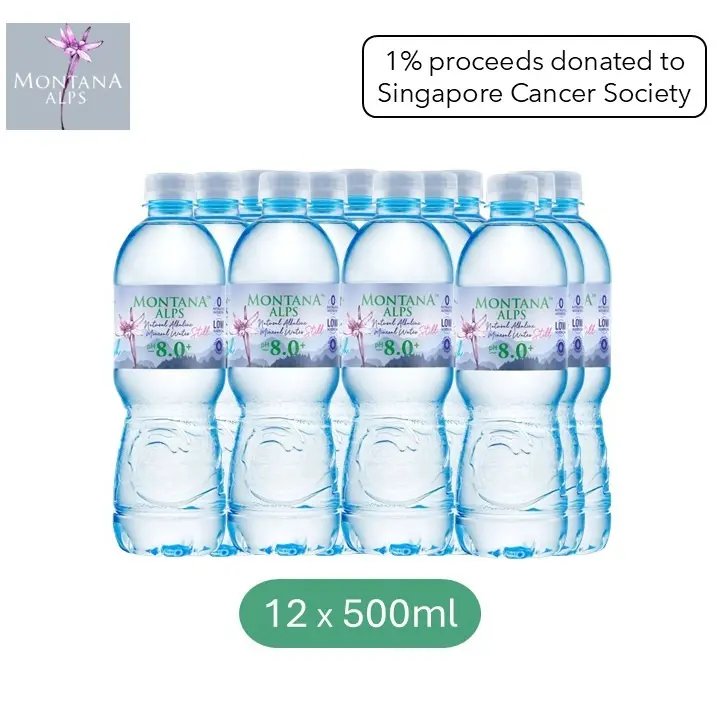 Montana Alps Natural Alkaline Mineral Water pH8.0 (12 x 500ml)