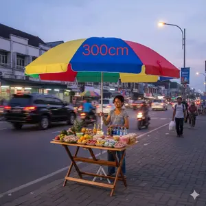 PAYUNG PELANGI jualan pkl 180cm 200cm 220cm 240cm 260cm 280cm 300cm