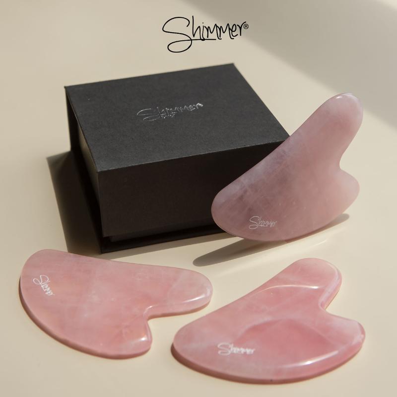 Đá Massage GuaSha Thạch Anh Hồng Cao Cấp SHIMMER Làm Đẹp Tự Nhiên