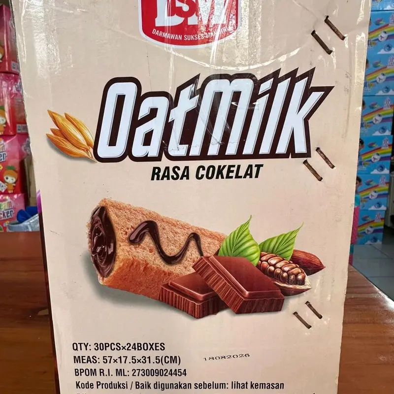 Oatmilk Coklat 1 pack isi 30 pcs Food Snack Wafer Cokelat Makanan Cemilan Chocolate Biskuit Cookies Biscuit Cream  Manis Vanilla Susu Krim Vanila 2