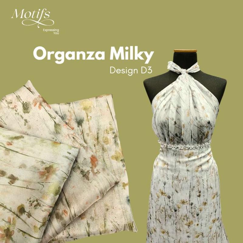 MOTIFS - ( HARGA 0.5 METER ) MILKY ORGANZA PRINT | ORGANZA MILKY  D3 1