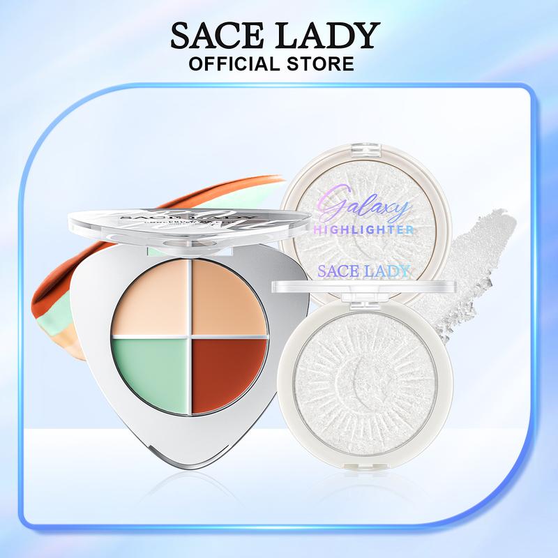 COD Bộ Trang Điểm SACE LADY Gồm Bảng Màu Che Khuyết Điểm 4 Màu Che Phủ Hoàn Toàn Hiệu Chỉnh Màu + Bút Bắt Sáng Ba Chiều 6g