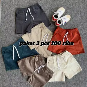 100K 3PCS Celana Anak Laki Laki Corduroy / Celana Pendek Anak 1-6 Tahun Nyaman Melar paket 3pcs 100 ribu Bunda