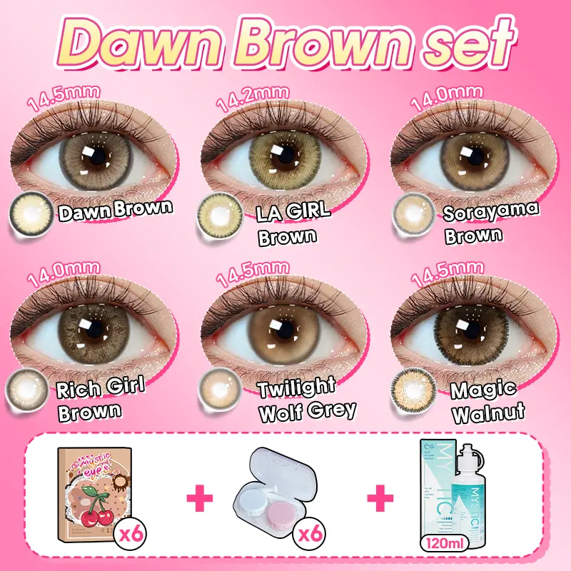 [ Beli 6 GRATIS 13 ] Mysticeyes Softlens Mata 14.0mm-14.5mm (NORMAL) Paket kombinasi :6 Pasang Softlens +Air Pencuci Softlens 120ML+ 6Casing Gratis 4