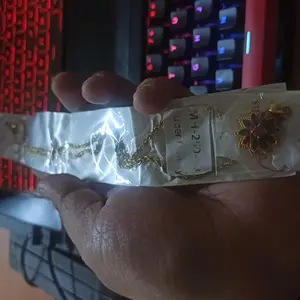 KALUNG WANITA CANTIK DEWI SINTA BATU RUBY&Z4MRUD BAHAN TITANIUM GOLDPLATTED ORIGINAL by DEWATA SILVER BALI