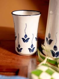 Gambar Water Glass / Gelar Air Jenggala Floral Indigo 250ml dari Jenggala Keramik Bali Kab. Badung 3 Tokopedia