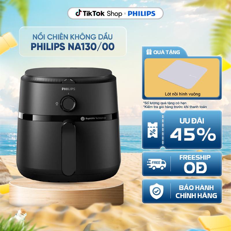 Nồi chiên không dầu Philips 6.2 lít NA130/00 - Công nghệ Rapid Air - Giảm tới 90% chất béo - Bảo hành 24 Tháng