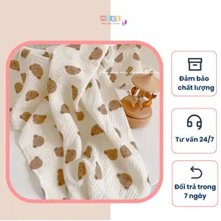Khăn tắm xô muslin cao cấp 2 lớp 70*90 cho bé - MeBe