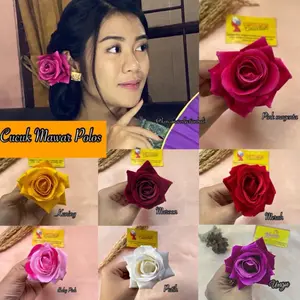 Hiasan bunga mawar polos Mawar Perempuan / bunga hairdo / aksesoris