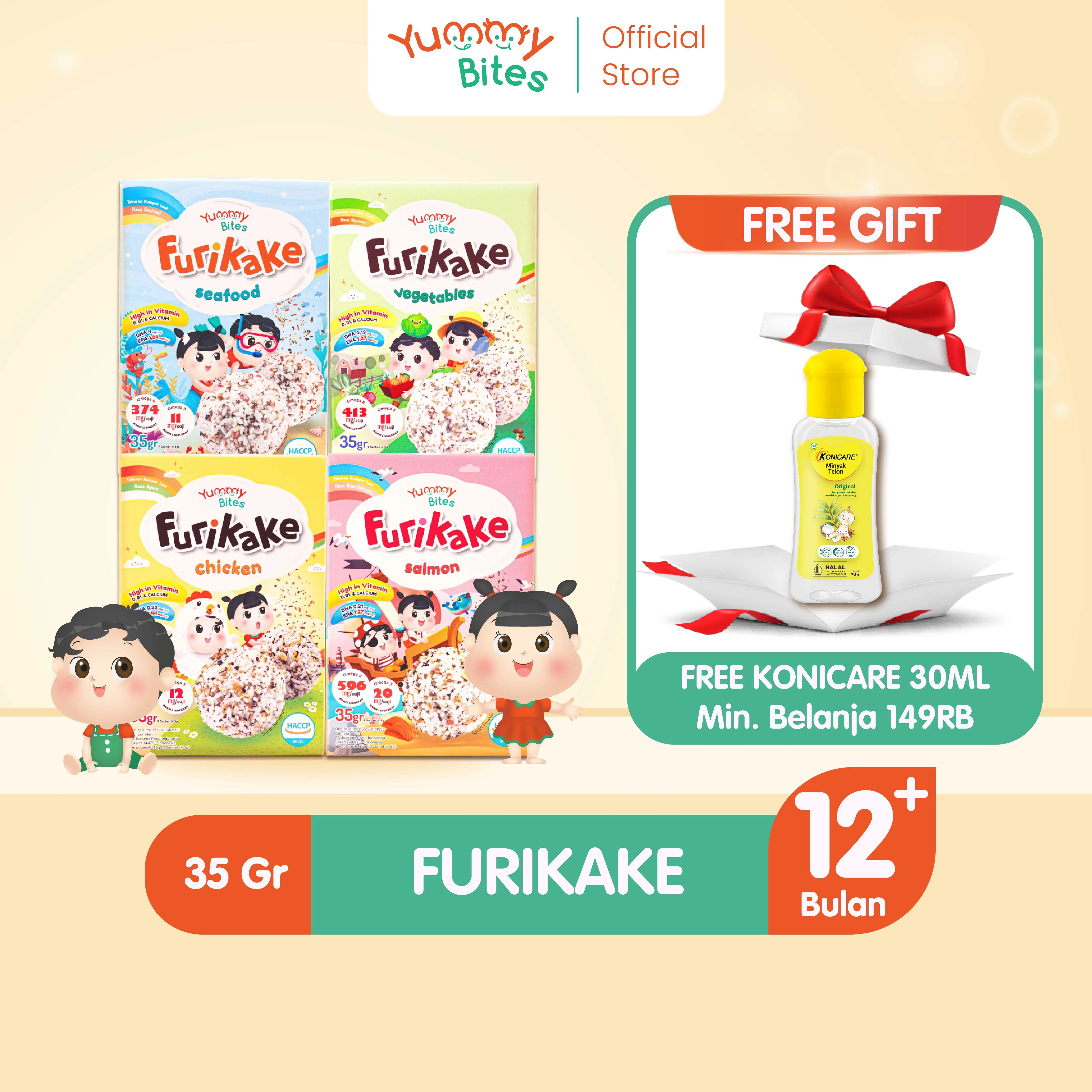 Yummy Bites Furikake 35GR/ Topping Rumput Laut/ Nori Tabur/ MPASI Bayi
