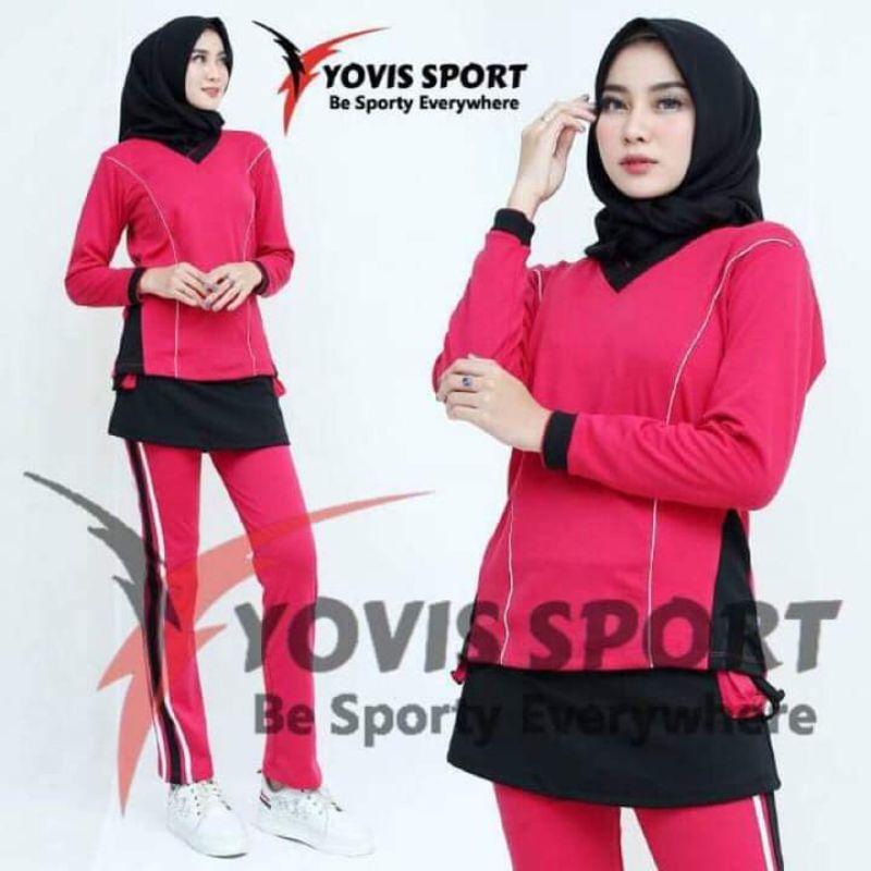 [ JUMBO ] Setelan Senam Celana Rok Yovis Sport Original 5