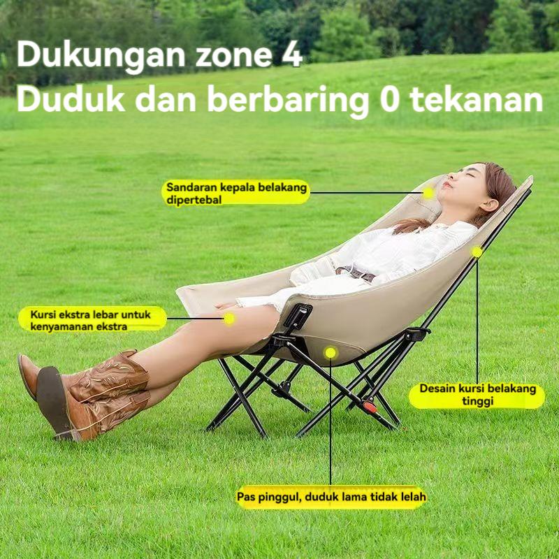 OKGO Kursi Lipat Camping Kursi Malas Camping Kursi Lipat Pancing Camping Fishing Chair High Back Folding Chair Outdoor Outdoor bahan oxford  furnitur berkemah metal garansi produsen  warna polos beige baja karbon tinggi 5