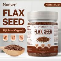Gambar NUTIVER Organic Flaxseed India Premium 100% Original | Flax Seed India | Flaxseeds Biji Rami India Organik | Super Food Kaya Manfaat - 100gr dari NUTIVER.ID Kota Tangerang Selatan 1 Tokopedia