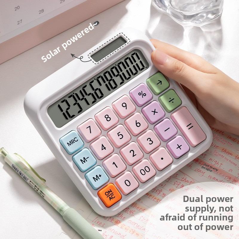 Product Introduction of Calculator Multi-color multi-function solar computer Student Finance Office calculator 13