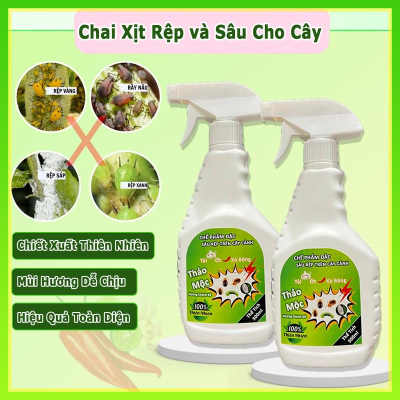Chai Xịt Rệp Cho Cây Cảnh Thảo Mộc 500ml Xịt Rệp Xanh, Rệp Sáp và Rệp Vàng Sinh Học Cho Cây Cảnh An Toàn Từ Thiên Nhiên
