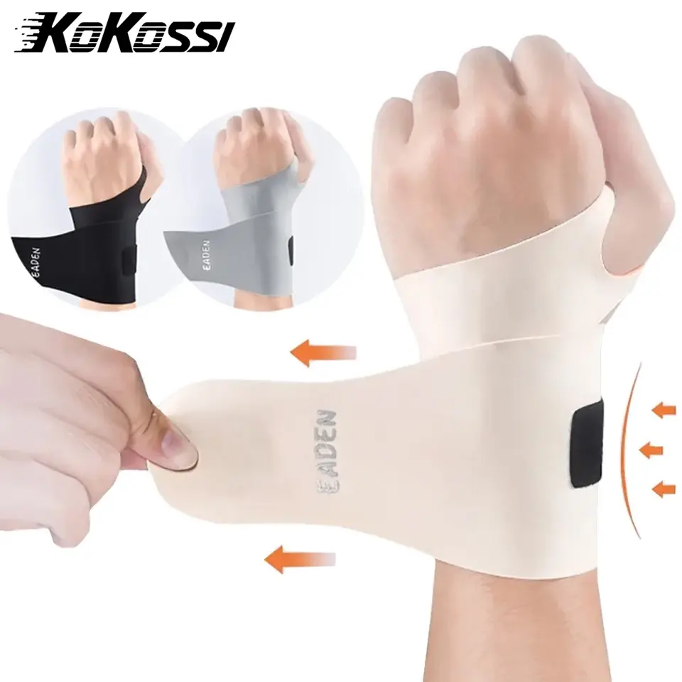 Nẹp hỗ trợ cổ tay thể thao, KOKOSSI, Có Thể Điều Chỉnh, Nhẹ, Mỏng, Nén, Thích hợp cho thể dục, Yoga và tập thể dục, Bảo vệ an toàn cổ tay, Dây đeo cổ tay thoáng khí