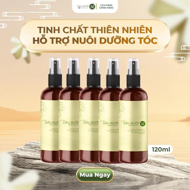 X5NBT120 - Combo 5 Chai Xịt Tinh Dầu Vỏ Bưởi Da Xanh Nana Beauty 120ml hỗ trợ giảm rụng Hỗ Trợ Mọc Tóc nhanh dài Chăm Sóc Tóc