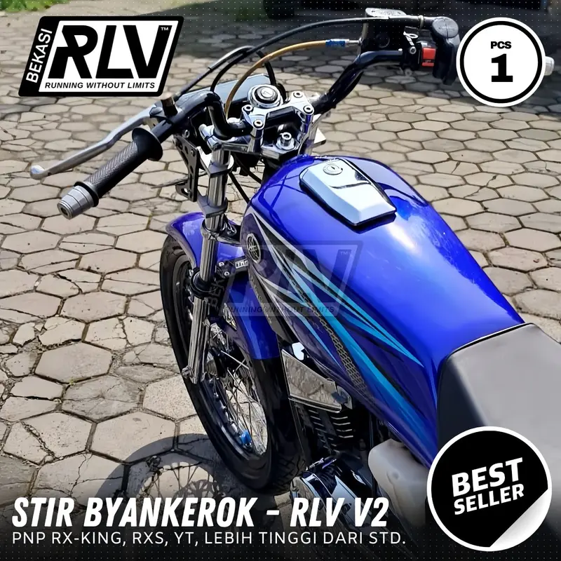 STANG STIR HITAM TINGGI RXKING RXS RXK YT RLV MODEL MJB BANDUNG STYLE KUALITAS TERBAIK HITAM GLOSY 2