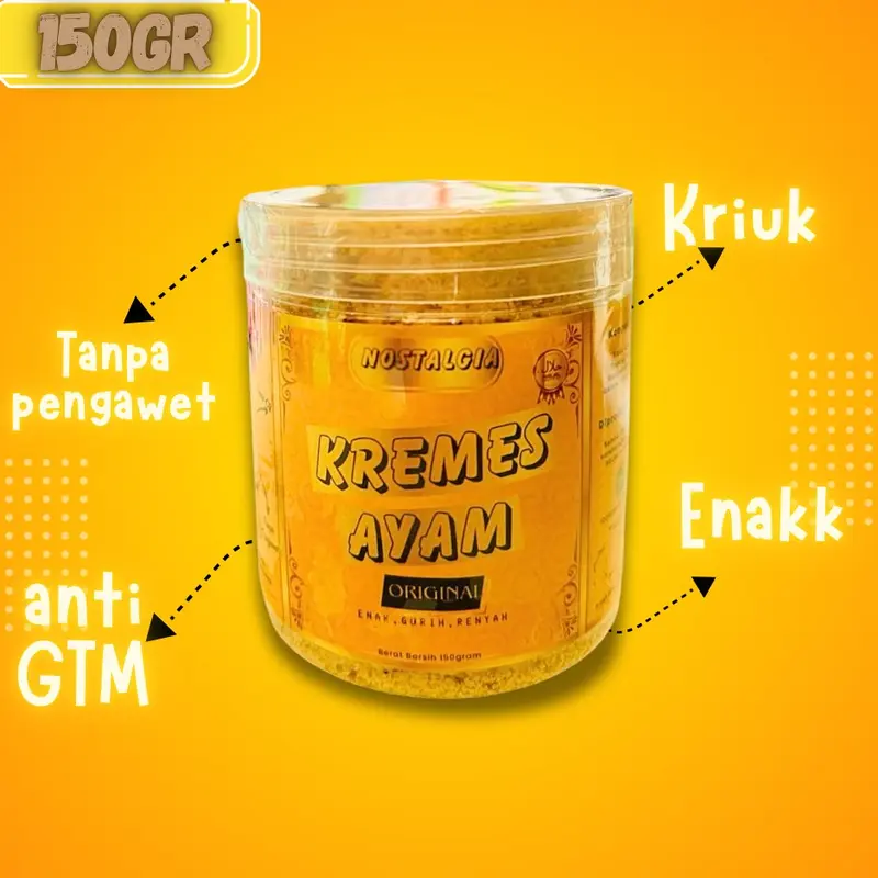 Kremes Ayam Nostalgia 150gram Makanan Food Snack Merah Oil Cemilan keripik & camilan isi Putih Pedas snack cemilan kremes  ayam makanan instan kremes kraton capung snack Kering Kerupuk 3