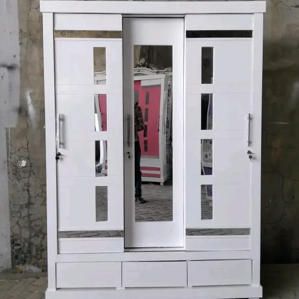 lemari 3 pintu sliding bahan bloktik cat duco tahan air jamur rayap 2