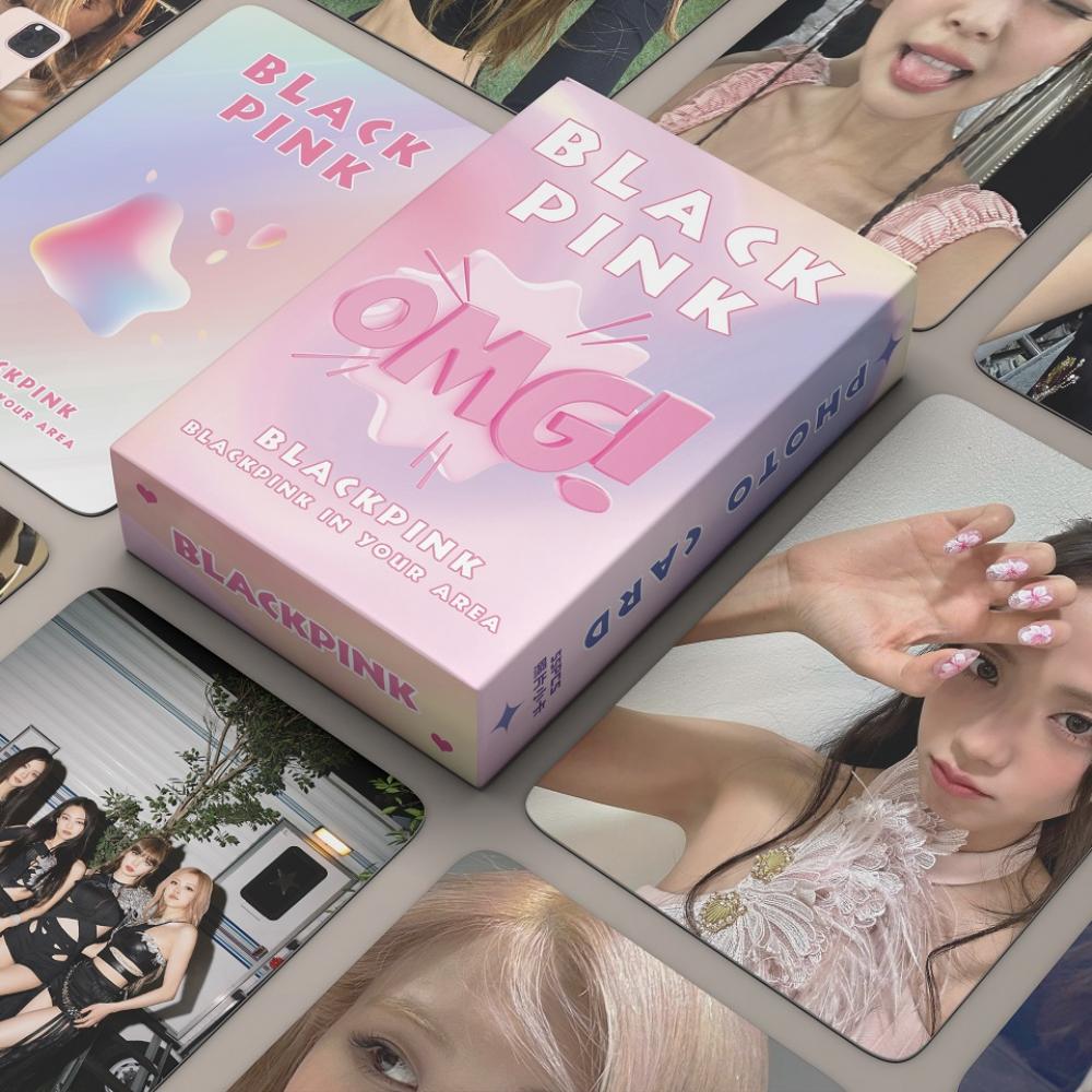 YANEN 55Pcs/Box BLACKPINK JISOO LISA JENNIE ROSE Holographic Laser