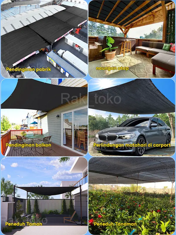[Gratis 4 klip dan tali 5 -meter gratis] Paranet 99% Lebar 2/3/4/5 Meter Gratis Shading Net Nylon Anti Panas Enkripsi 12-pin Jaring Paranet Pelindung Tanaman Dari Matahari 3