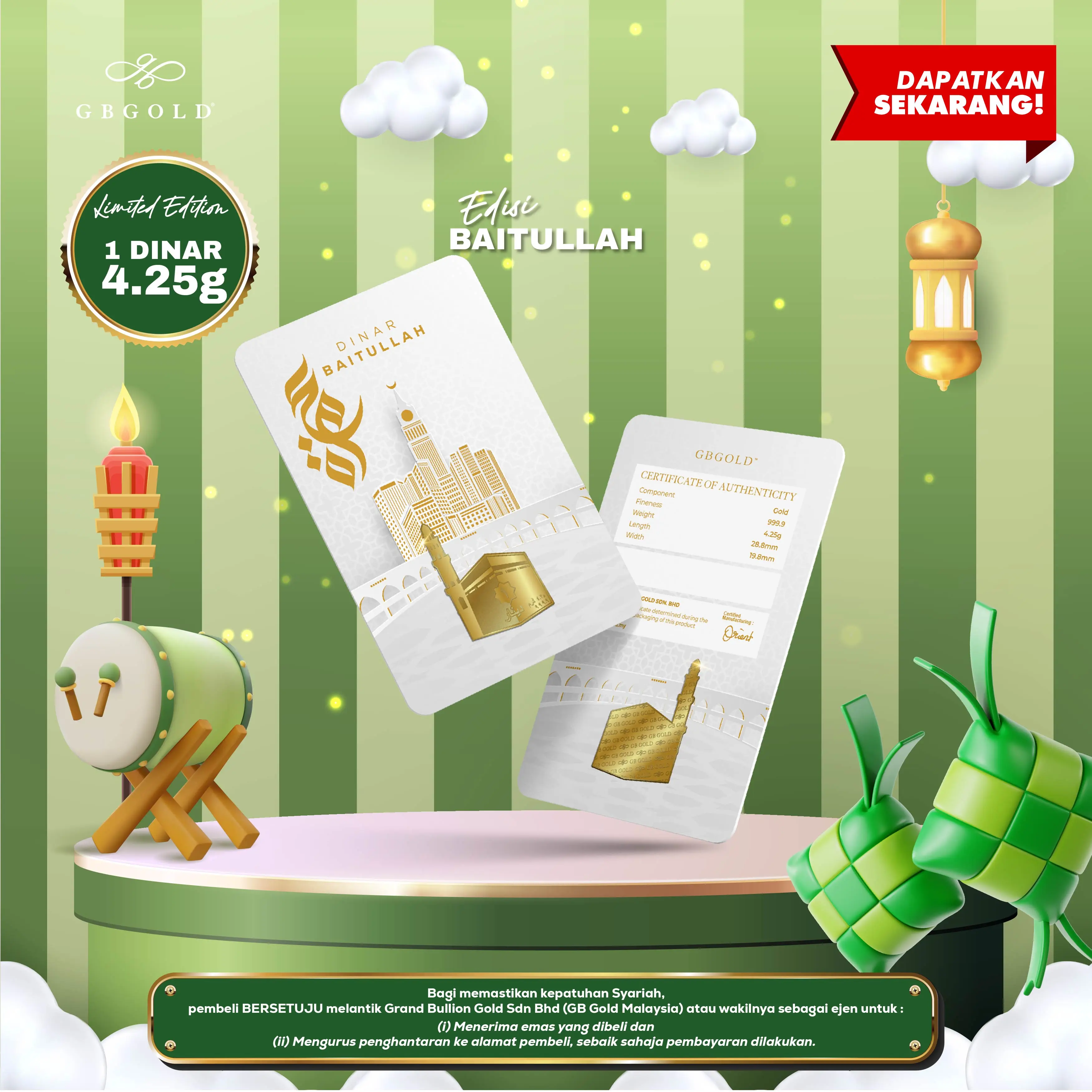 GB GOLD 1 Dinar Baitullah 4.25gm (Emas 999.9)