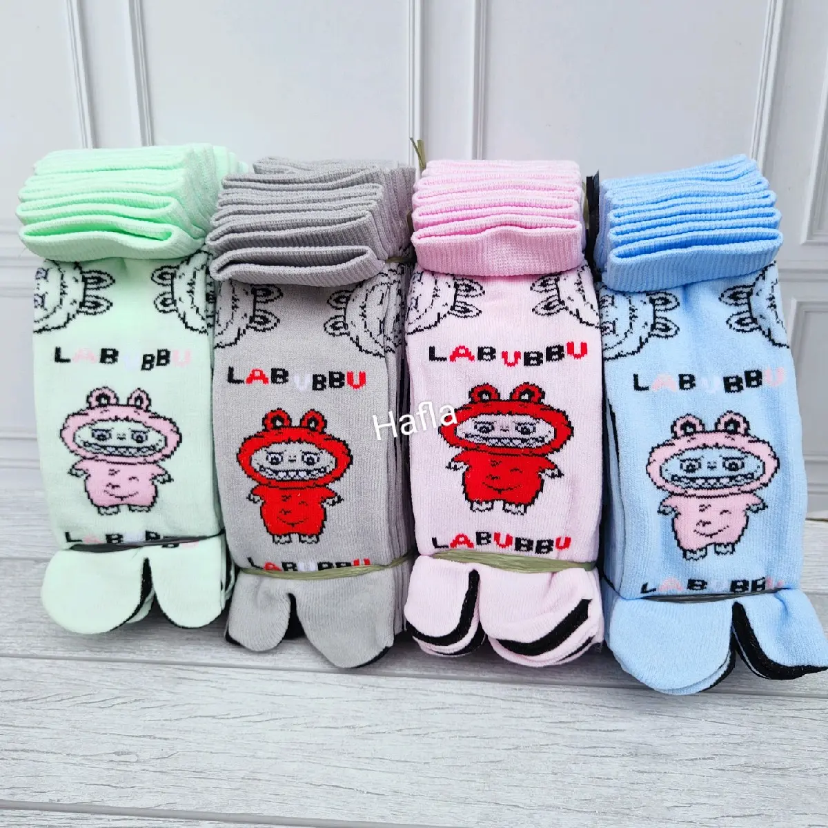 6 Pasang Kaos Kaki Jempol Anak Perempuan Cewek tk paud sd 4-9 Tahun Motif Labubu Viral Fashion