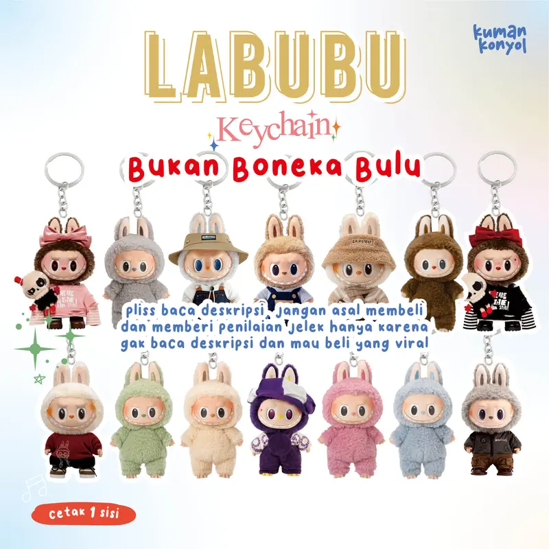 AKRILIK BUKAN BONEKA BULU  GANTUNGAN KUNCI LABUBU  LABUBU KEYCHAIN  KEY CHAIN  MONSTER MACARON  VIRAL 0