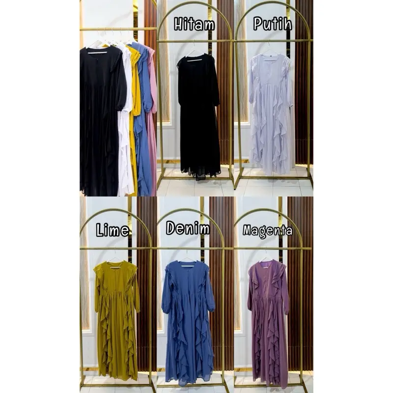 Siera Dress Gamis Ceruty Muslim Wanita Mewah Pesta Kondangan Lebaran Cantik baju 7