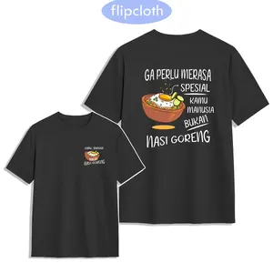 Kaos Distro Nasi Goreng - Baju Kata Kata Keren Ga Perlu Merasa Spesial Pria katakatalucu Combed Couple Cowok kaos  kata Dewasa  Panjang Katun Hitam Santai Pasangan Keluarga