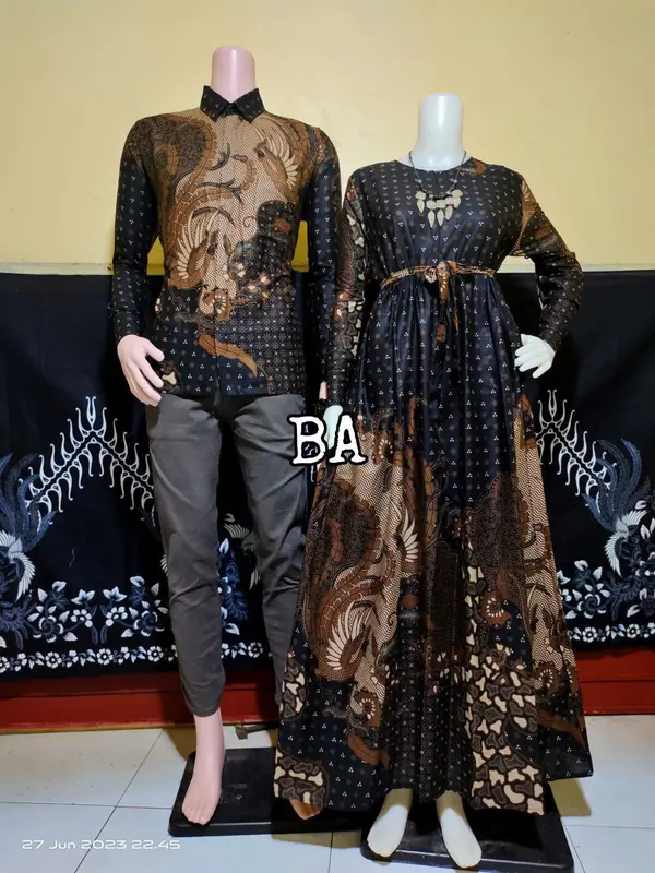Batik Couple Kemeja Batik Gamis Batik Modern katun muslim Baju Wanita Pasangan Dress Motif Sarimbit Kondangan Keluarga Ibu Ibu Lebaran 0