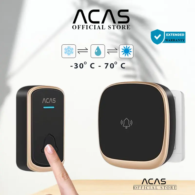 ACAS - B209 Doorbell 1 Receiver Bell Pintu Rumah Tahan Anti Air Tanpa Kabel Bel Kantor Door Bell Waterproof Wireless 1 Receiver 5