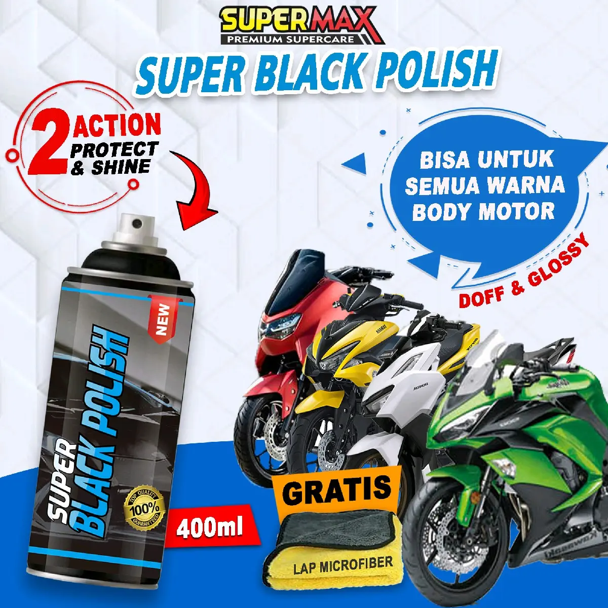 SUPER MAX-SUPER BLACK POLISH BODY MOTOR KUSAM AUTO GLOWING