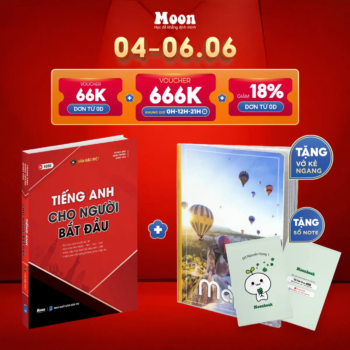 Sách Tiếng anh cho người mới bắt đầu Moonbook