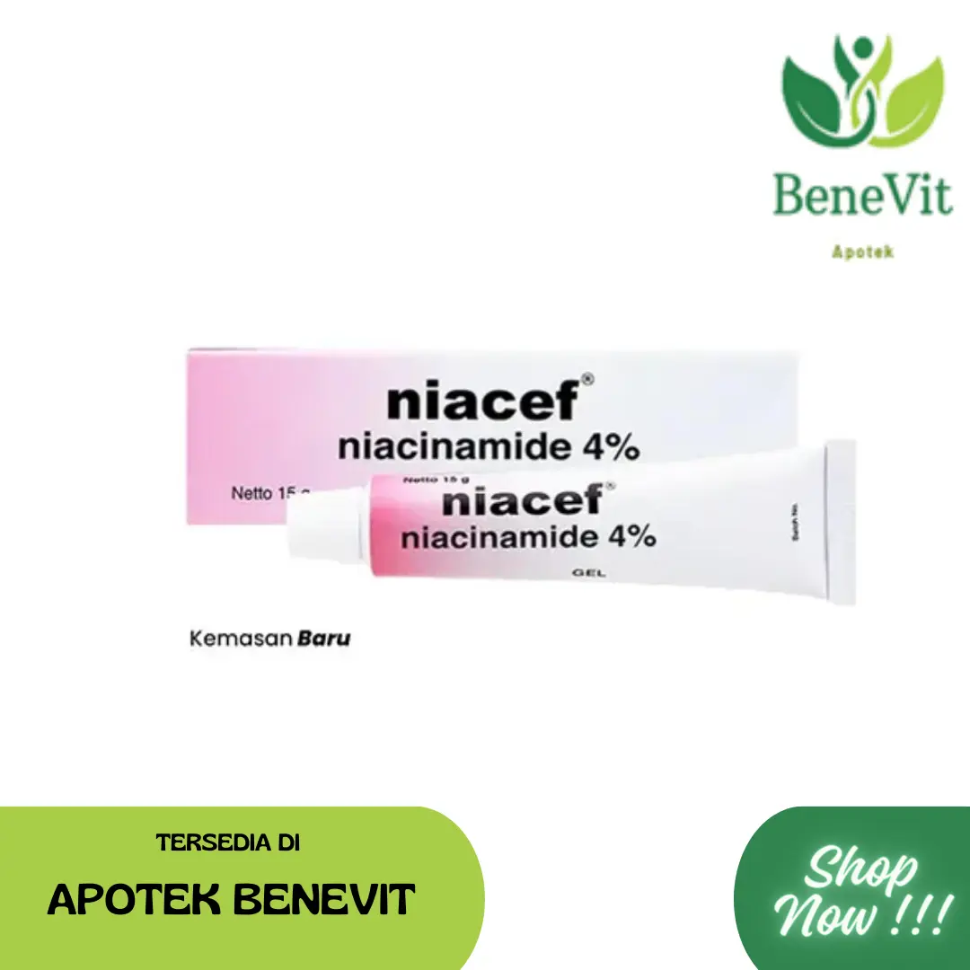 NIACEF 4% GEL 15 gram - Gel untuk membantu mengatasi Kulit jerawat