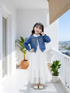 Gamis Shakila 3 in 1 Bordir Kupu-Kupu Timbul Anak Perempuan Modern 3 - 10 Tahun Model Rompi Lepas Jeans Bunga Brukat Mix Shakila Kombi Brukat Anak Muslimah Usia 3 - 10 Tahun Gamis Kekinian Lengan Panjang Baju Muslim Anak Perempuan Lebaran 2026 COD