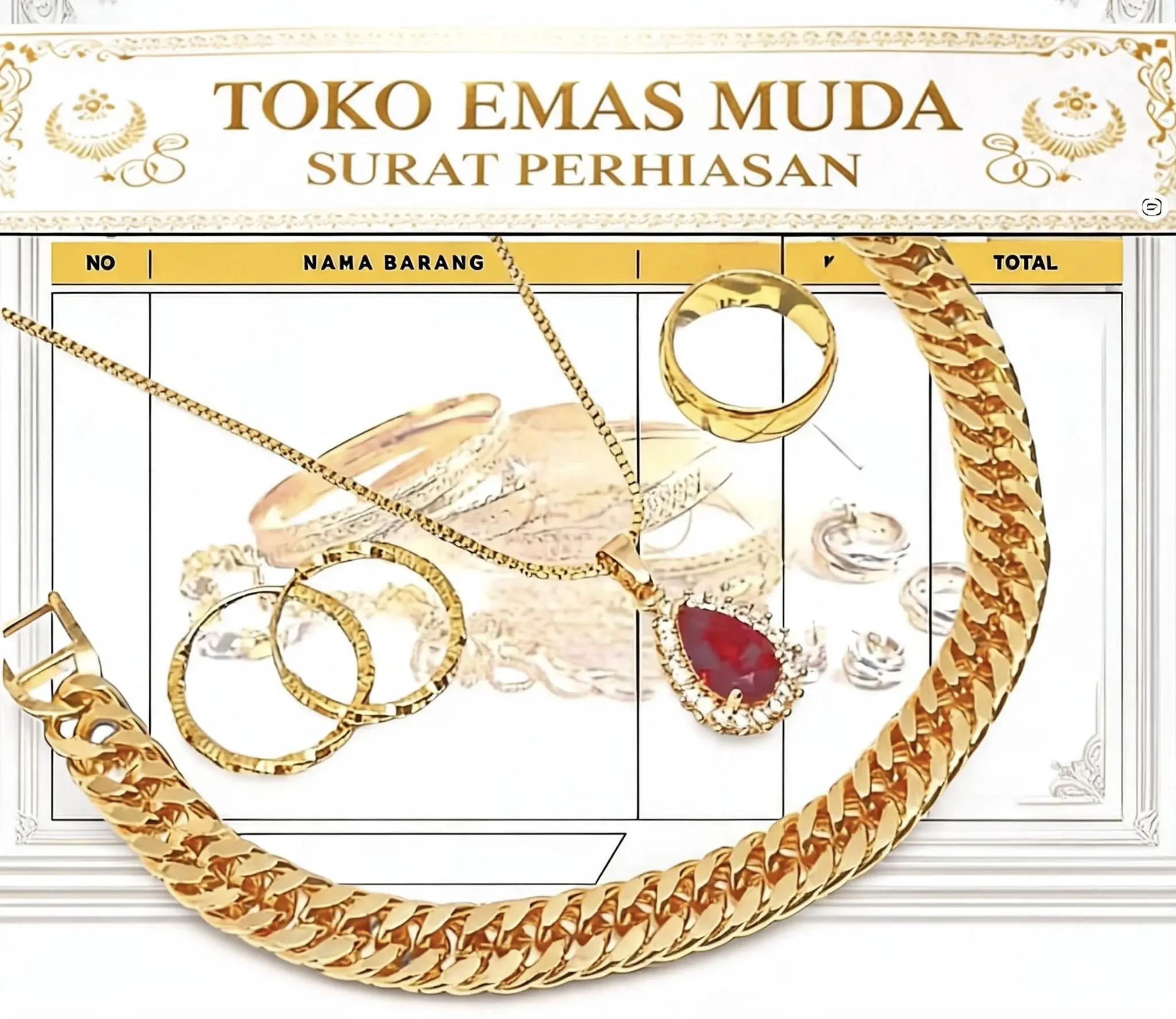 Set Perhiasan Wanita Lengkap Gelang rantai Liontin Batu merah Lapisan 24k Perhiasan Premiun Elegan