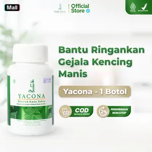 Yacona Yakona Herbal Original - Bantu Kontrol Gula Darah Tinggi - Isi 60 Kapsul, BPOM, HALAL - Ekstrak Daun Yakon Salam Sambiloto - COD & Pengiriman Non Stop