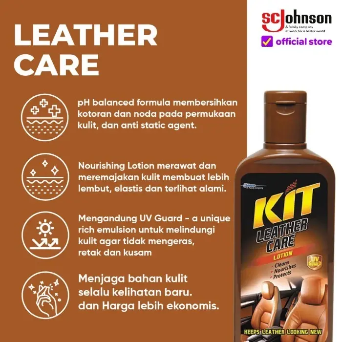 DETAILING PEMBERSIH INTERIOR MOBIL JOK PLAFON TAHAN LAMA KIT LEATHER CARE 375ML 1