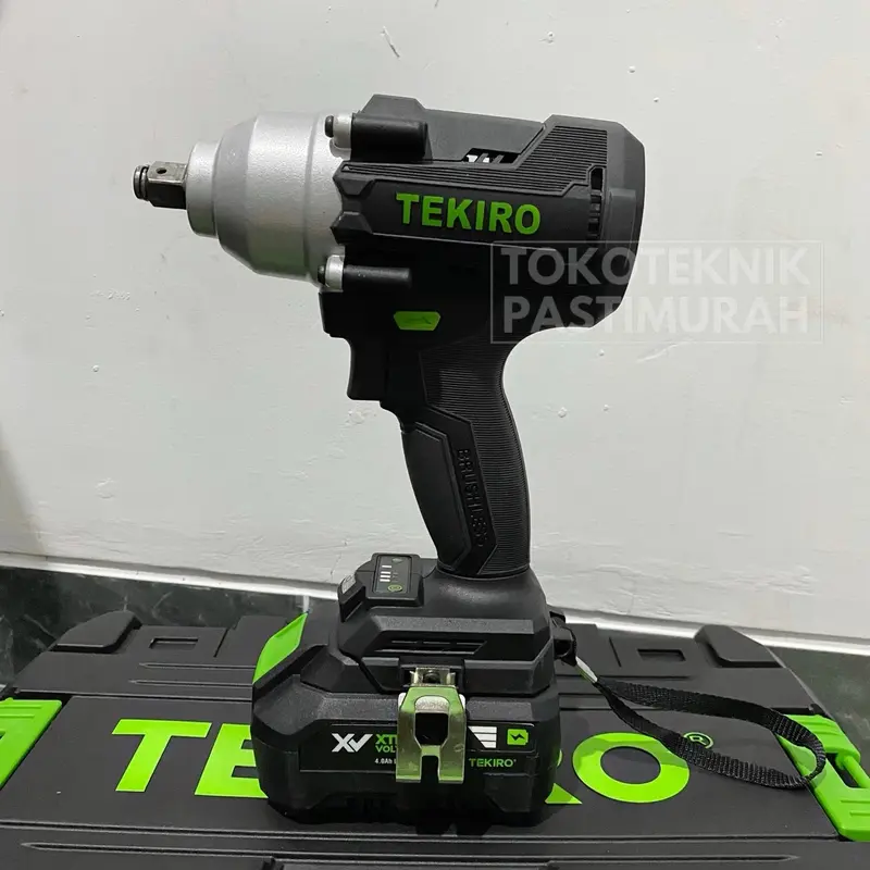 Tekiro Cordless Impact Impek Wrench Brushless 1/2” Mesin Buka baut ban Mobil 600nm 2 baterai 3