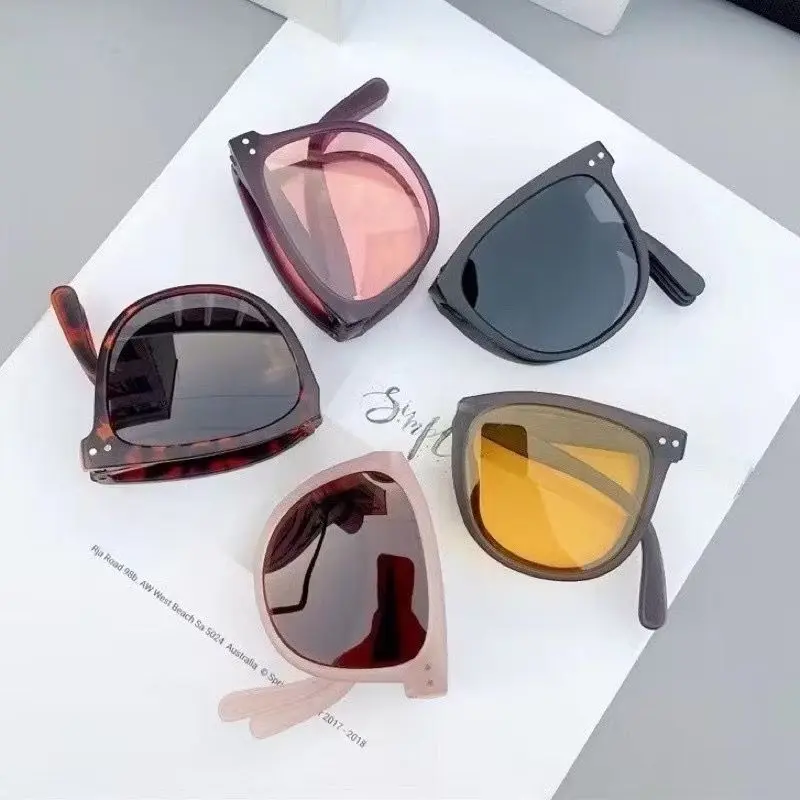 LO Kacamata Hitam Wanita Lipat Korea Fashion Kacamata Gaya Pantai Terbaru Bisa di LIPAT Sunglasses Anti-UV Wanita Pria K52 1991
