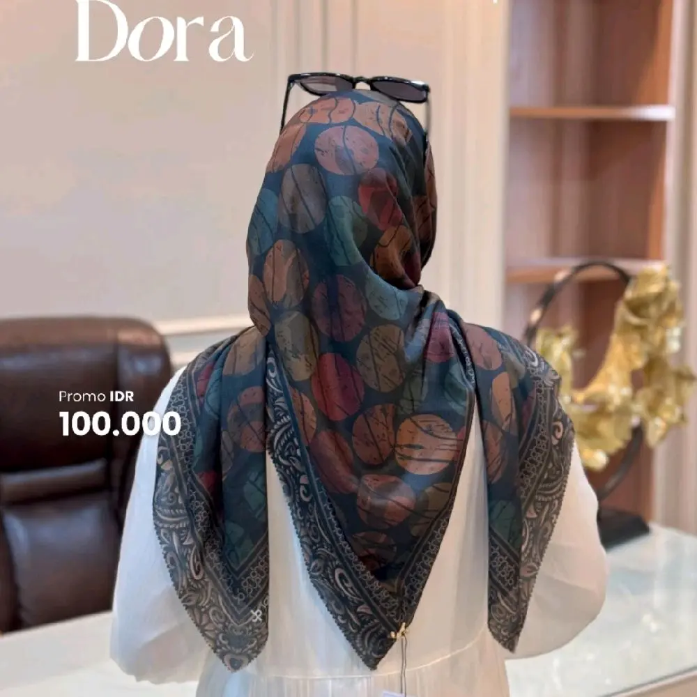 Hijab DORA BELLA SERIES JOURNEY 3 Motif Langka Terbaru - Wanita, Square, Kerudung, Syari, Muslim, Empat, Segi