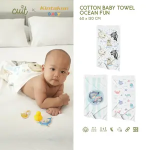 [NEW PRODUK] CUIT X Kintakun Baby Cotton Baby Towel Handuk Mandi Bayi Anak Katun Ocean Fun 60 x 120 cm