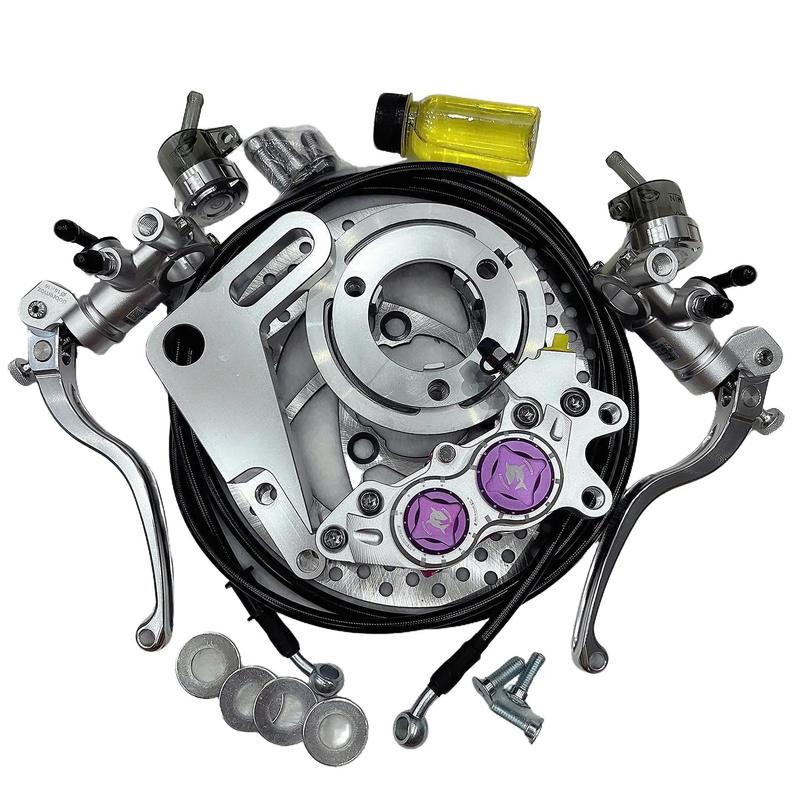 Full combo phanh đĩa sau heo 4pis cá mập CNC độ phanh đĩa xe điện tặng ốc long đền