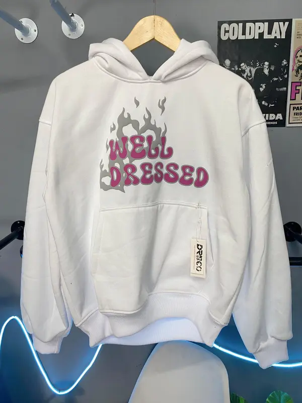 Hoodie Boxy Well Dressed Print Foaming And Gliter Aksen DRN x MON design 6